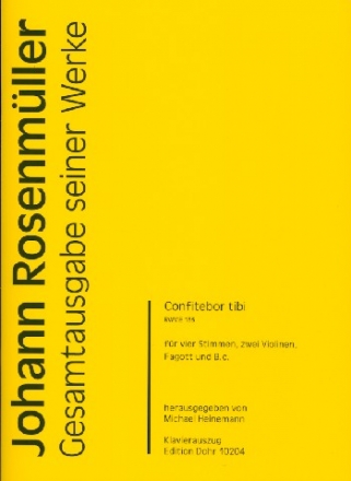 Confitebor tibi RWV.E133 fr 4 Stimmen (gem Chor), 2 Violinen, Fagott und Bc Klavierauszug