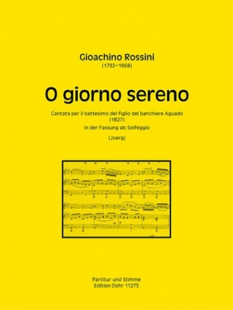 O giorno sereno fr Gesang (Melodieinstrument) und Klavier Partitur und Stimme