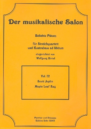 Maple Leaf Rag fr Streichquartett (Kontrabass ad lib) Partitur und Stimmen