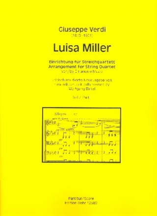 Luisa Miller Band 1 fr Streichquartett Partitur