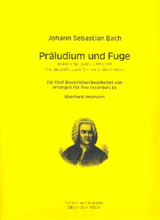 Prludium und Fuge d-Moll BWV849 fr 5 Blockflten (ATTBGb) Partitur und Stimmen