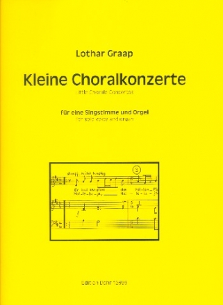 Kleine Choralkonzerte fr Gesang und Orgel Partitur