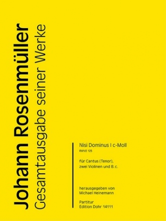 Nisi Dominus c-Moll Nr.1 RWV.E125 fr Cantus (Tenor), 2 Violinen und Bc Partitur
