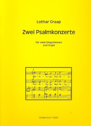 2 Psalmkonzerte fr 2 Singstimmen und Orgel Partitur