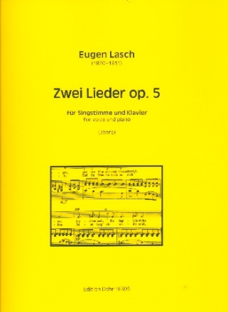 2 Lieder op.5 fr Gesang und Klavier Partitur