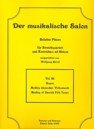 Hopsa - Medley dnischer Volksmusik fr Streichquartett (Kontrabass ad lib) Partitur und Stimmen