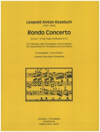 Rondo Concerto Es-Dur fr Cembalo oder Fortepiano und Orchester Solostimme