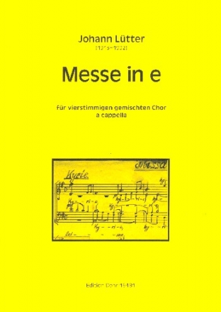 Messe in e fr gem Chor a cappella Partitur