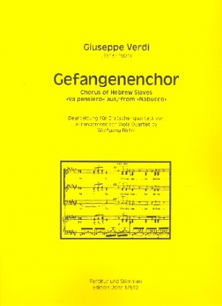 Gefangenenchor aus der Oper Nabucco fr 4 Violen Partitur und Stimmen