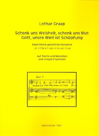 2 kleine geistliche Konzerte fr Gesang (mittel) und Orgel Partitur