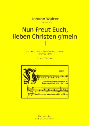 Nun freut euch lieben Christen g'mein Nr.1 fr gem Chor a cappella Partitur