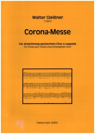 Corona-Messe fr 3-stg gem Chor a cappella Partitur