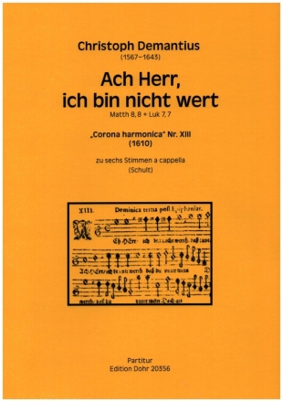 Ach Herr, ich bin nicht wert fr 6 Stimmen a cappella Chorpartitur