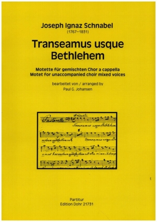 Transeamus usque Bethlehem fr gem Chor a cappella Partitur