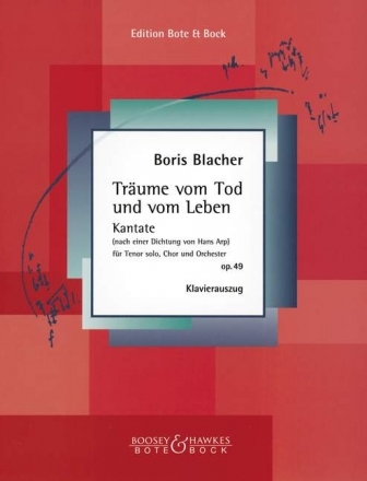 Trume vom Tod und vom Leben op. 49 Tenor, gemischter Chor (SATB) und Orchester Klavierauszug