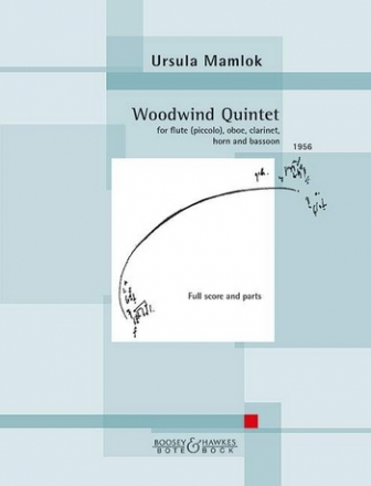 Woodwind Quintet (1956) for flute (pic), oboe, clarinet, horn, bassoon score and parts