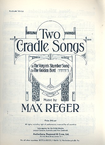 2 Cradle Songs op.76 for medium voice and piano (dt/en)