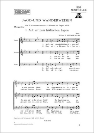 Hindermann, Walter F. Jagd- und Wanderweisen Mnnerchor