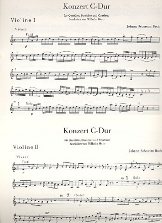 Konzert C-Dur BWV1032 fr Flte, Streicher und Bc Stimmensatz (Streicher 3-3-2-2-1)