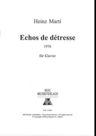 Marti, Heinz Echos de d'tresse 1976 Klavier