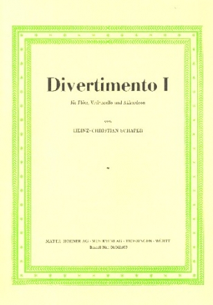 Divertimento Nr.1 fr Flte, Violoncello und Akkordeon Partitur und Stimmen