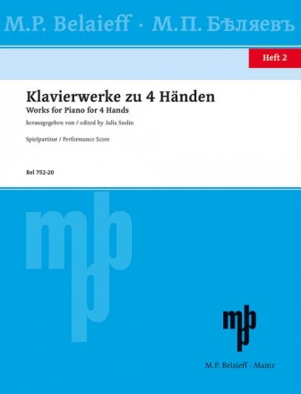 Klavierwerke zu 4 Hnden Band 2 +CD fr Klavier vierhndig Spielpartitur