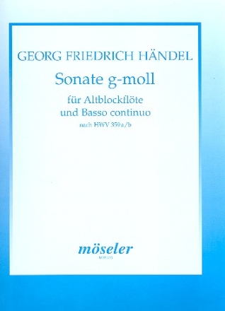 Sonate g-Moll nach HWV359a/b fr Altblockflte und Bc