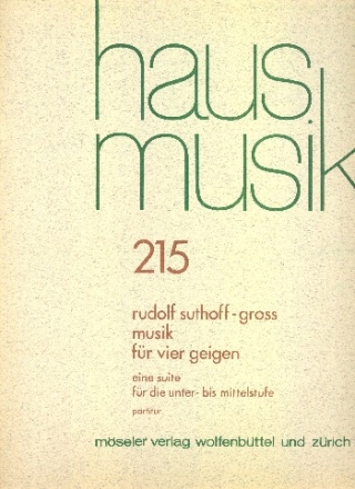 Musik fr vier Geigen fr 4 Violinen Partitur und Stimmen