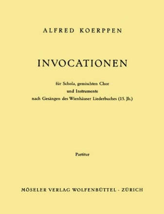 Invocationen gemischter Chor (SATB), Flte, Oboe, Violine, Violoncello, Kontrabass Partitur