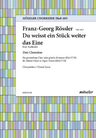 Rssler, Franz-Georg Du weisst ein Stck weiter das Eine gemischter Chor (SATB) Chorpartitur