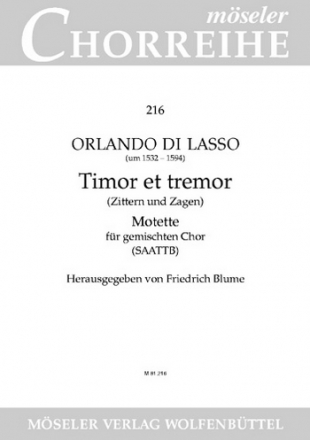 Timor et tremor gemischter Chor (SAATBB) Chorpartitur