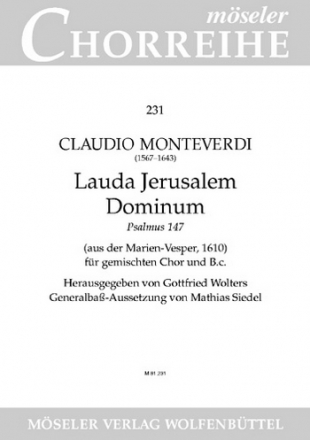 Lauda Jerusalem Dominum SV 206:10 gemischter Chor und Basso continuo Chorpartitur