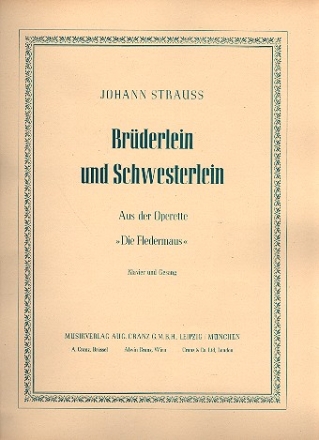 Brderlein und Schwesterlein fr Gesang und Klavier