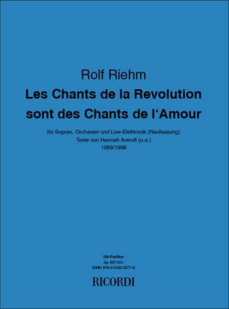 Rolf Riehm, Chants de la Rvolution sont des Chants de l'Amour Vocal and Orchestra Partitur