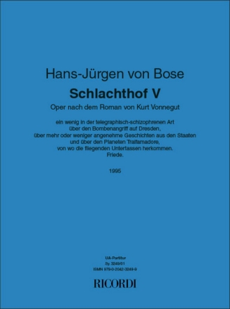 Schlachthof 5 - Oper Classical Partitur