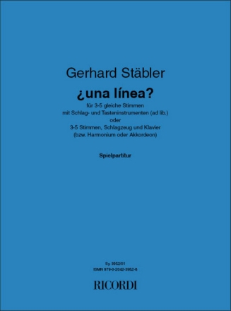 Gerhard Stbler, una lnea? 1, 3 or 5 Voices and Instruments Buch