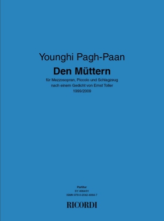 Younghi Pagh-Paan, Den Mttern Mezzo-Soprano and Mixed Ensemble Partitur