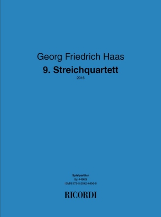 Haas, 9. Streichquartett 2 Violins, Viola and Cello Partitur