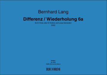 Bernhard Lang, Differenz - Wiederholung 6a Mixed Ensemble Partitur