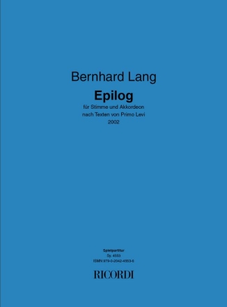 Bernhard Lang, Epilog Voice and Accordion Buch