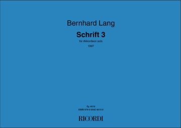 Bernhard Lang, Schrift 3 Accordion Buch