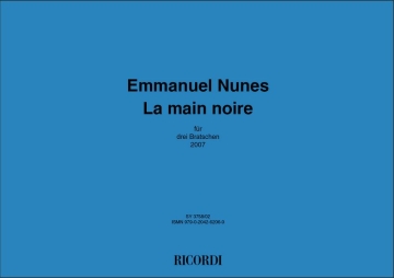 Emmanuel Nunes, La main noire Viola [Trio] Partitur-Set