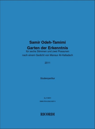 Samir Odeh-Tamimi, Garten der Erkenntnis 6 Voices and 2 Trombones Partitur