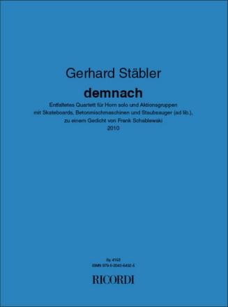 Gerhard Stbler, Demnach Horn and Percussion Partitur