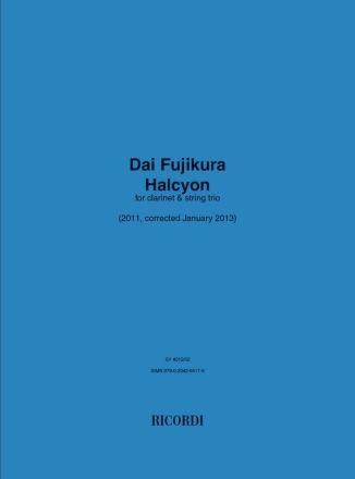 Dai Fujikura, Halcyon Clarinet and String Trio Stimmen-Set