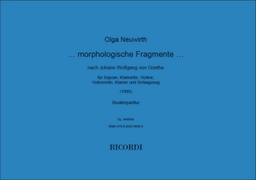 Olga Neuwirth, Morphologische Fragmente... Mixed Ensemble Studienpartitur