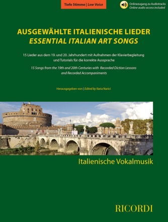 Ausgewhlte italienische Lieder (Low Voice) fr Low Voice and Piano Buch + Online-Audio