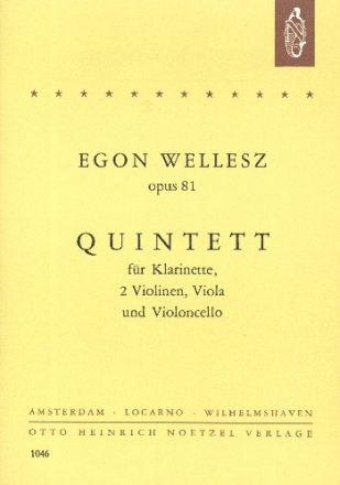 Quintett op.81 fr Klarinette, 2 Violinen, Viola und Violoncello Studienpartitur