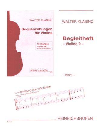 Sequenzbungen fr Violine Begleitheft Violine 2 (leicht)