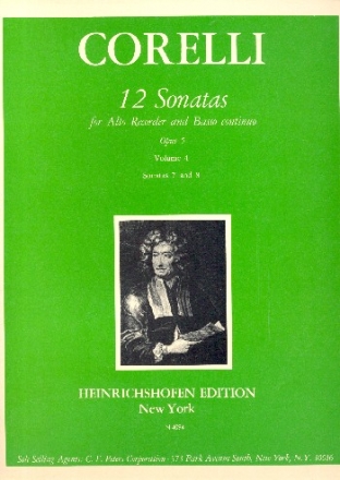 12 Sonatas op.5 vol.4 (nos.7 and 8) for alto recorder and bc